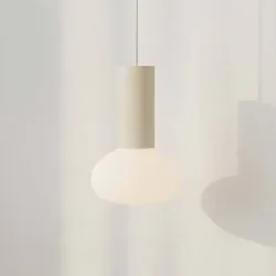 Glas Hängelampe Flo ALDEX, dimmbar, creme / amber, für Wohn- / Esszimmer, Metall, Design, Pendelleuchte