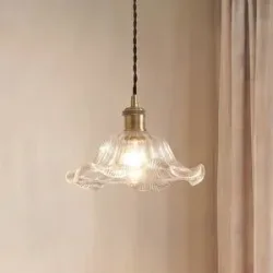 Glas Hängelampe Ludowika Lindby, dimmbar, klar / transparent, für Wohn- / Esszimmer, Glas, Antik, Pendelleuchte