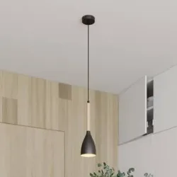 Hängelampe Muza Luminex, dimmbar, schwarz, für Wohn- / Esszimmer, Metall, Modern, Pendelleuchte