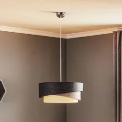 Hängelampe Kobo Euluna, dimmbar, alu / grau / zink, für Wohn- / Esszimmer, Textil / Stoff / Seide, Modern, Pendelleuchte