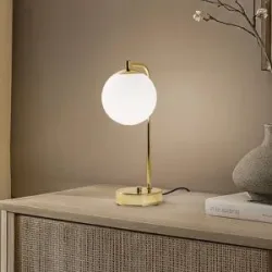 Tischlampe Rico Domiluce, messing / gold, für Wohn- / Esszimmer, Metall, Modern, Tischlampe