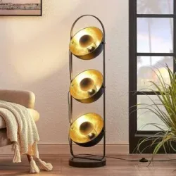 Stehlampe Muriel Lindby, schwarz, für Wohn- / Esszimmer, Metall, Modern, Stehlampe