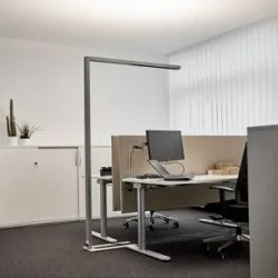 Stehlampe Jolinda Arcchio, dimmbar, alu / grau / zink, für Arbeitszimmer / Büro, Aluminium, Modern