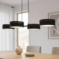 Hängelampe Drumz 4 EMIBIG LIGHTING, dimmbar, schwarz, für Wohn- / Esszimmer, Metall, Modern, Pendelleuchte