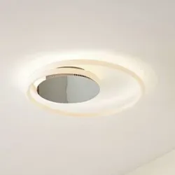 LED Deckenlampe Valenora Lucande, dimmbar, weiß / opal, für Wohn- / Esszimmer, Kunststoff, Modern, LED Deckenleuchte