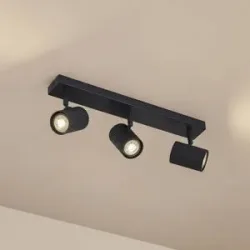 Lindby Deckenstrahler Kardis, dunkelgrau, 3-fl, Metall, GU10 Kardis Lindby, dimmbar, alu / grau / zink, für Flurbereich, Aluminium, Modern, Strahler