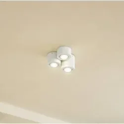 Deckenlampe Jyla Lindby, dimmbar, weiß / opal, für Wohn- / Esszimmer, Metall, Modern, Deckenlampe