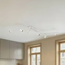 LED Deckenlampe Eldrin Lindby, weiß / opal, für Wohn- / Esszimmer, Metall, Modern, LED Deckenleuchte