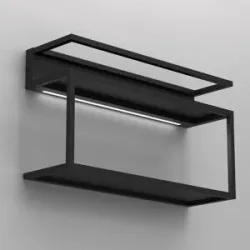 Wandlampe Shelf Luminex, schwarz, für Wohn- / Esszimmer, Metall, Modern, LED Wandleuchte, Wandlampe Innen