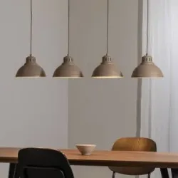 Hängelampe Sven Luminex, dimmbar, creme / amber, für Wohn- / Esszimmer, Metall, Industrielles Design, Pendelleuchte