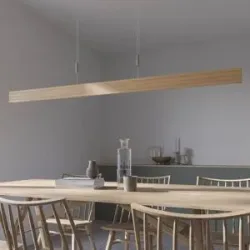 Holz Hängelampe Lise Quitani, dimmbar, Holz hell, für Wohn- / Esszimmer, Holz, Design, Pendelleuchte