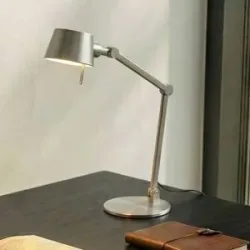 Schreibtischlampe Silka Lucande, alu / grau / zink, für Wohn- / Esszimmer, Metall, Modern, Tischlampe