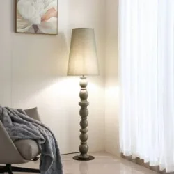 Stehlampe Lyndorin Lucande, grün, für Wohn- / Esszimmer, Keramik, Design, Stehlampe