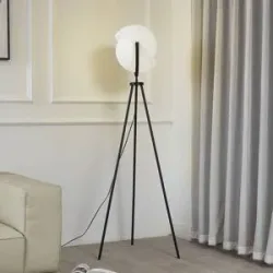 Designer Stehlampe Helva Lucande, dimmbar, schwarz, für Wohn- / Esszimmer, Kunststoff, Skandinavisch, Stehlampe
