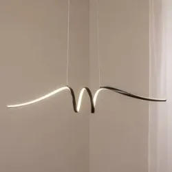 Hängelampe Loop Milagro Lighting, schwarz, für Wohn- / Esszimmer, Metall, Modern