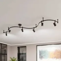 Lindby Schienensystem Delila, schwarz, flexibel einsetzbar Delila Lindby, dimmbar, schwarz, für Wohn- / Esszimmer, Metall, Modern, Stromschienenleuchte