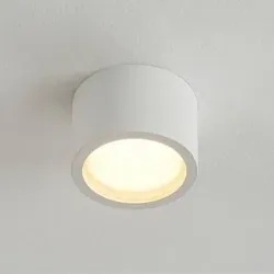 Arcchio Downlight Nieva, GX53, weiß, rund, Ø 10cm, Metall Nieva Arcchio, dimmbar, weiß / opal, für Flurbereich, Aluminium, Modern, Downlights
