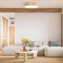Deckenlampe Cleo DR800 TEMAR LIGHTING, dimmbar, Holz hell, für Wohn- / Esszimmer, Holz, Modern, Deckenlampe