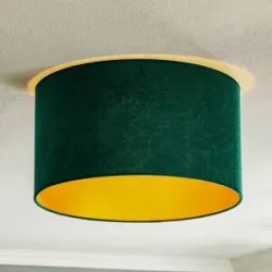 Deckenlampe Golden Roller Duolla, dimmbar, grün, für Wohn- / Esszimmer, Textil / Stoff / Seide, Deckenlampe
