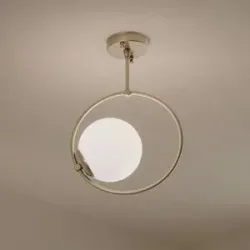 Deckenleuchte Dolunay, Ø 26 cm, goldfarben, Glas, E27 Dolunay Opviq, dimmbar, messing / gold, für Wohn- / Esszimmer, Metall, Modern