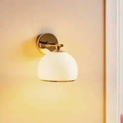Wandlampe Mina Euluna, dimmbar, messing / gold, für Wohn- / Esszimmer, Metall, Modern, Wandleuchte, Wandlampe Innen