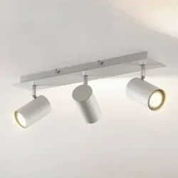 Lindby Deckenstrahler Joffrey, 49 cm, weiß, 3-flg., GU10 Joffrey Lindby, dimmbar, weiß / opal, für Wohn- / Esszimmer, Metall, Modern, Strahler