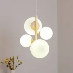 Glas Hängelampe Dione ALDEX, dimmbar, creme / amber, für Wohn- / Esszimmer, Glas, Modern, Pendelleuchte