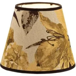 Lampenschirm Sofia Höhe 15,5 cm, Blumenmuster gelb Duolla, gelb / orange, Textil / Stoff / Seide
