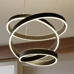 Hängelampe Olada Lindby, schwarz, für Wohn- / Esszimmer, Aluminium, Modern