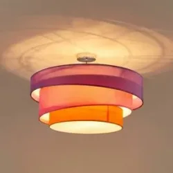 Deckenlampe Melia Lindby, dimmbar, violett / pink / rose, für Wohn- / Esszimmer, Textil / Stoff / Seide, Modern, Deckenlampe