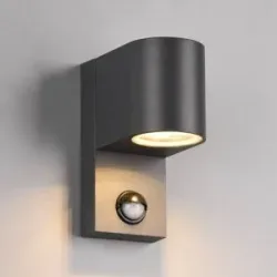 Wandlampe aussen Reeya Grau 7 cm 15 cm - Farbe: anthrazit - Material: Aluminium-Druckguss - Wandlampe aussen