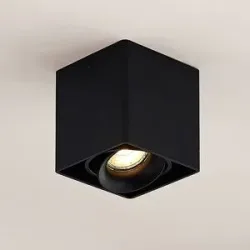 Deckenlampe Kubika Arcchio, dimmbar, schwarz, für Flurbereich, Aluminium, Modern, Deckenlampe