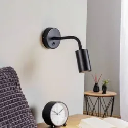 Euluna Wandlampe Eye Flex S Nowodvorski Lighting, dimmbar, schwarz, für Wohn- / Esszimmer, Metall, Modern, Wandleuchte, Wandlampe Innen