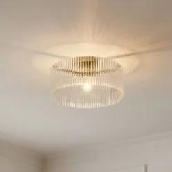 Deckenlampe Meritt Lucande, dimmbar, klar / transparent, für Wohn- / Esszimmer, Glas, Modern, Deckenlampe