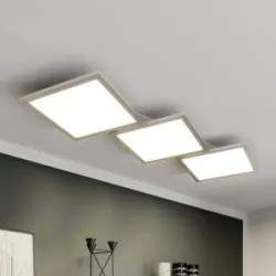 LED Deckenlampe Ilira Lucande, dimmbar, alu / grau / zink, für Küche, Aluminium, Modern, LED Deckenleuchte