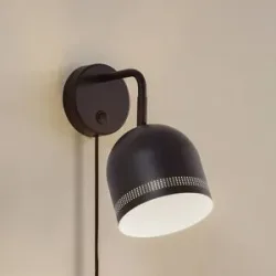 Wandlampe Oura NOLA, schwarz, für Schlafzimmer, Metall, Skandinavisch, Wandleuchte, Wandlampe Innen
