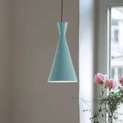 Hängelampe Tom Opviq, dimmbar, blau, für Wohn- / Esszimmer, Metall, Junges Wohnen, Pendelleuchte