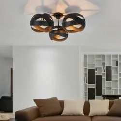 Deckenlampe Tornado Euluna, dimmbar, schwarz, für Wohn- / Esszimmer, Metall, Modern, Deckenlampe