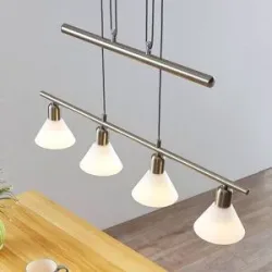 Hängelampe Delira Lindby, dimmbar, alu / grau / zink, für Wohn- / Esszimmer, Metall, Modern, Pendelleuchte