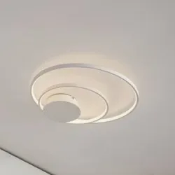 LED Deckenlampe Nerwin Lindby, dimmbar, weiß / opal, für Wohn- / Esszimmer, Aluminium, Modern, LED Deckenleuchte