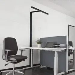 Arcchio LED-Büro-Stehlampe Jolinda, T-Form, schwarz, 4.000 K Jolinda Arcchio, dimmbar, schwarz, für Arbeitszimmer / Büro, Aluminium, Modern