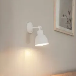 Wandlampe Emoti Euluna, dimmbar, weiß / opal, für Wohn- / Esszimmer, Metall, Industrielles Design, Wandleuchte, Wandlampe Innen