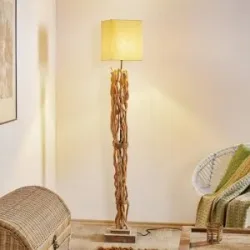 Stehlampe Marica ONLI, creme / amber, für Wohn- / Esszimmer, Textil / Stoff / Seide, Stehlampe