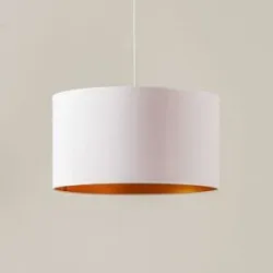 Hängelampe Roller Duolla, dimmbar, weiß / opal, für Wohn- / Esszimmer, Textil / Stoff / Seide, Modern, Pendelleuchte