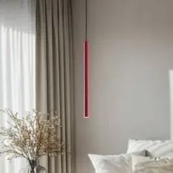 Hängelampe Rulo Argon, rot, für Wohn- / Esszimmer, Metall
