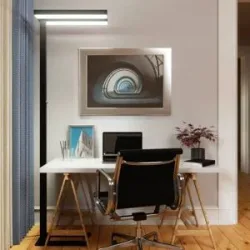 Stehlampe Logan Basic Arcchio, dimmbar, schwarz, für Arbeitszimmer / Büro, Aluminium, Modern