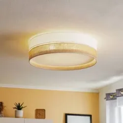 Deckenlampe Linobianco TK Lighting, dimmbar, braun / rost, für Wohn- / Esszimmer, Textil / Stoff / Seide, Modern, Deckenlampe