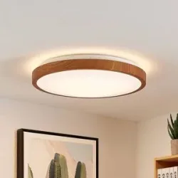 LED Deckenlampe Mynte Lindby, Holz hell, für Wohn- / Esszimmer, Kunststoff, Modern, LED Deckenleuchte