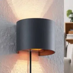 Wandlampe Zuzana Arcchio, schwarz, für Wohn- / Esszimmer, Aluminium, Modern, Wandleuchte, Wandlampe Innen