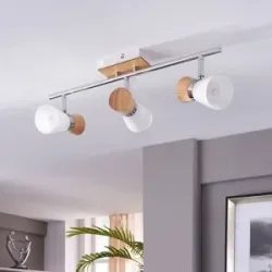 Deckenlampe Vivica Lindby, dimmbar, Holz dunkel, für Wohn- / Esszimmer, Glas, Skandinavisch, Deckenlampe
